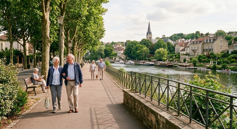 Promenade en bord de Marne à Saint-Maur-des-Fossés, dans la boucle de la rivière